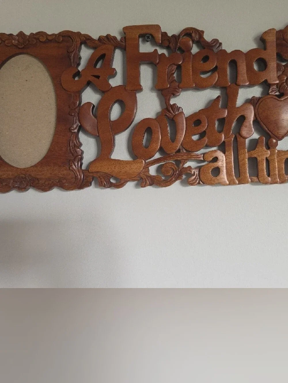 Wooden 'A Friend Loveth at All Times' Decorative Wall Plaque - Brown